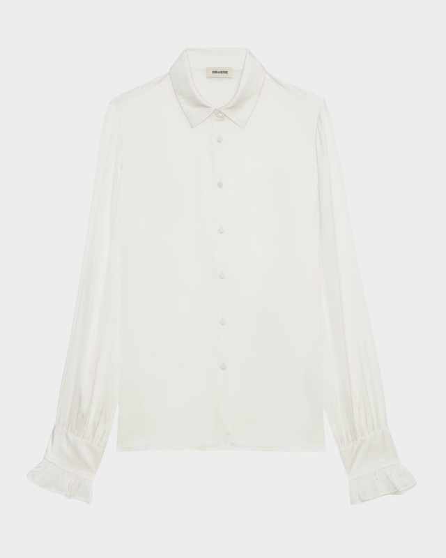 Thely Satin Button-Front Shirt